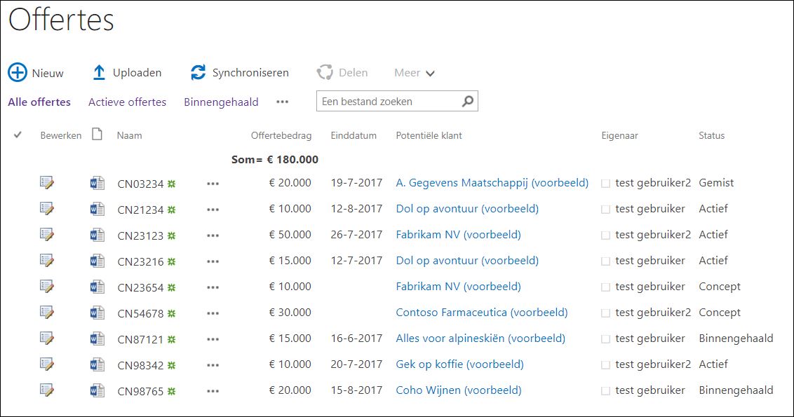 Documenten in SharePoint