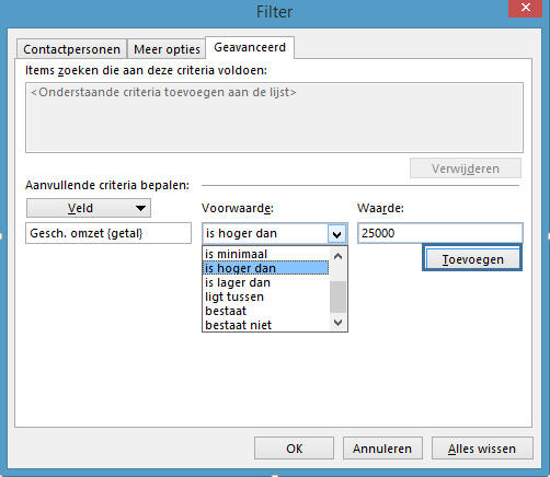 Voorwaardelijke opmaak in Outlook voor Dynamics CRM records