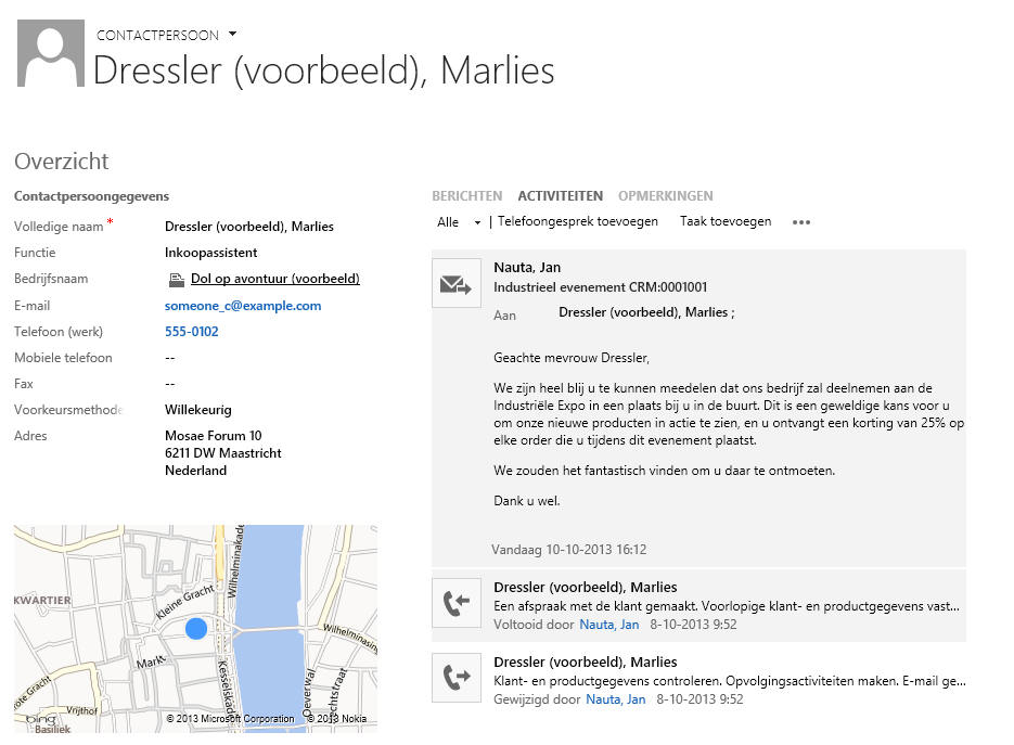 Verbeterd gebruiksgemak rondom contactmomenten in Microsoft Dynamics 365/CRM software