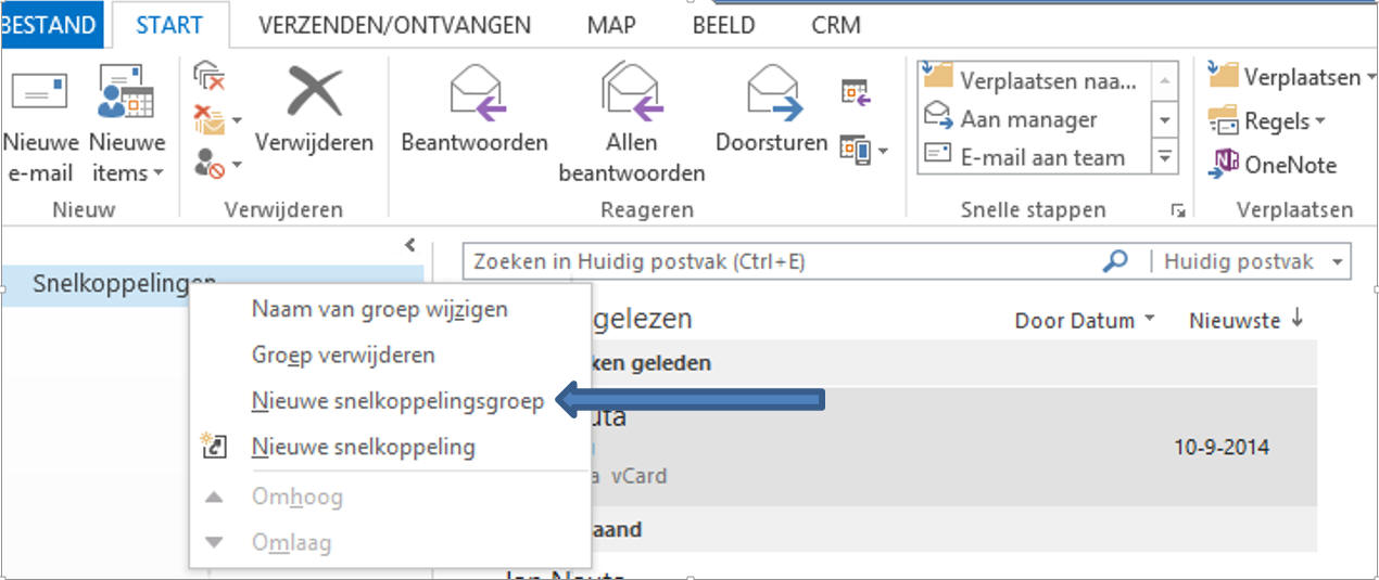 Outlook snelkoppelingen voor Dynamics 365/CRM recordsoorten