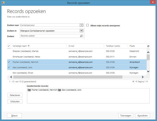 Marketinglijsten gebruiken in Microsoft Dynamics CRM software