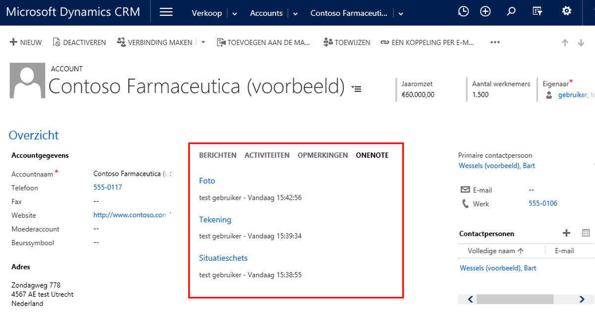 Microsoft Dynamics 365/CRM Online - OneNote integratie