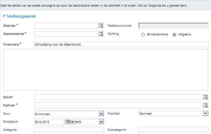 Werken met snelle campagnes in Microsoft Dynamics 365/CRM software