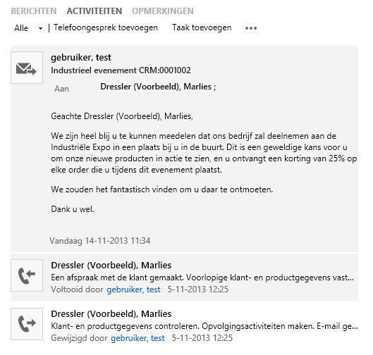 Verbeterd gebruiksgemak rondom contactmomenten in Microsoft Dynamics 365/CRM software