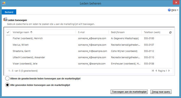 Marketinglijsten gebruiken in Microsoft Dynamics CRM software