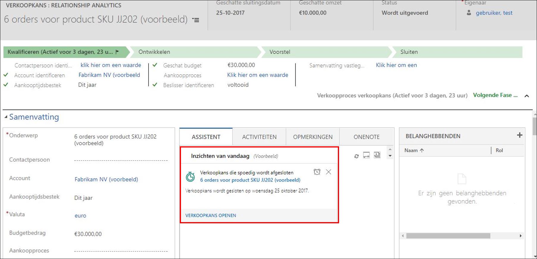 Relatieassistent in Microsoft Dynamics 365/CRM