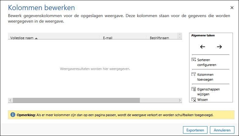 Dynamics 365 CRM export naar Excel