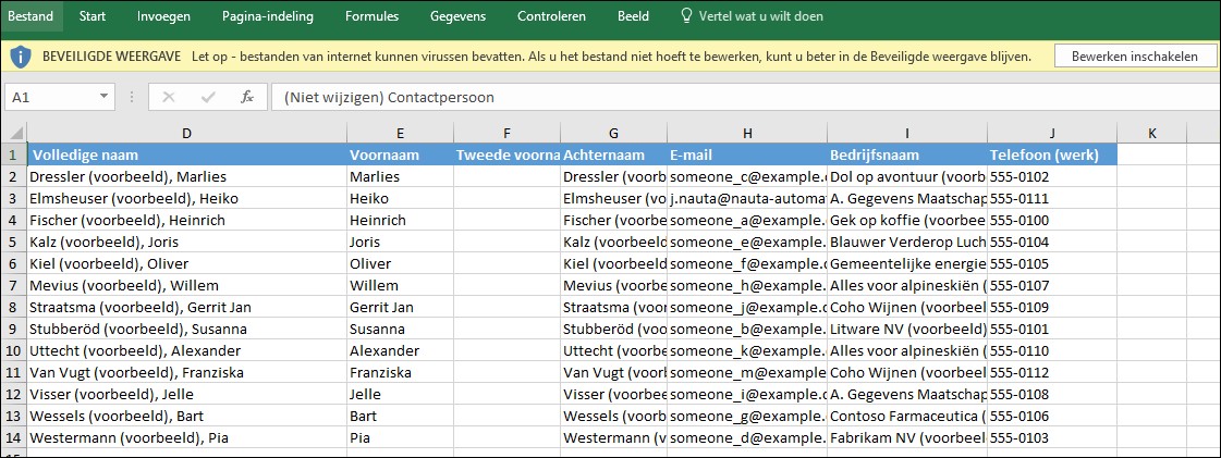 Dynamics 365 CRM export naar Excel