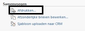 CRM afdruk samenvoegen