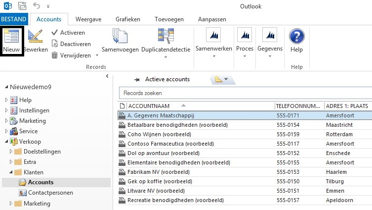 CRM Accounts en contactpersonen