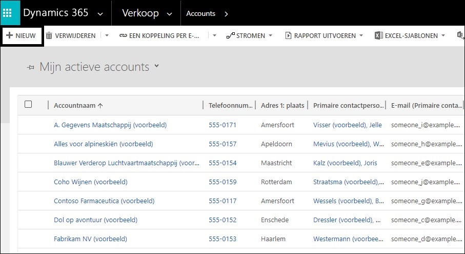 CRM Accounts en contactpersonen