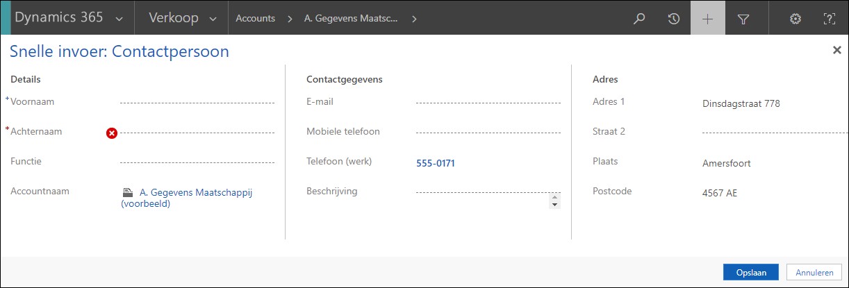 CRM Accounts en contactpersonen