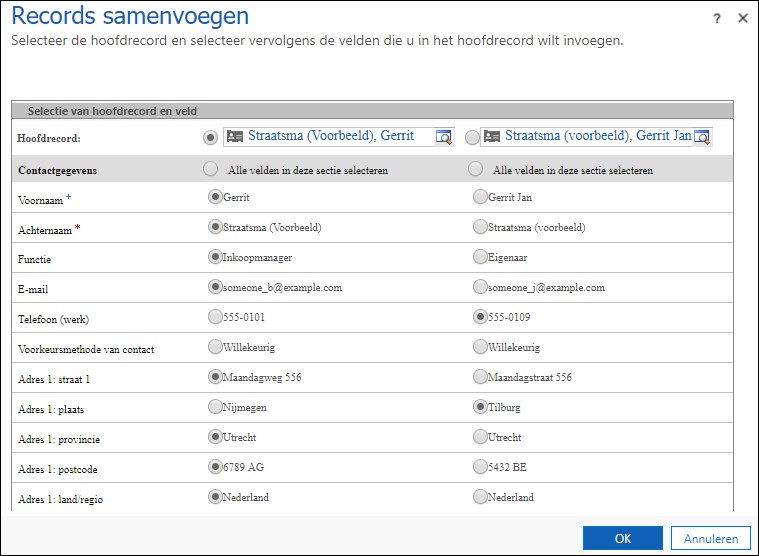 CRM Accounts en contactpersonen