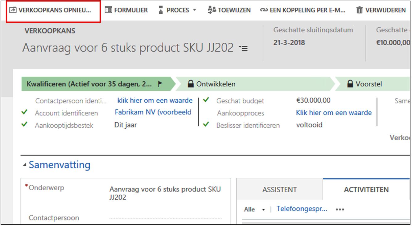 Dynamics 365 crm verkoopproces