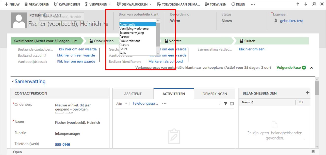 Dynamics 365 crm verkoopproces