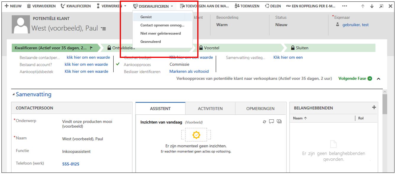 Dynamics 365 crm verkoopproces