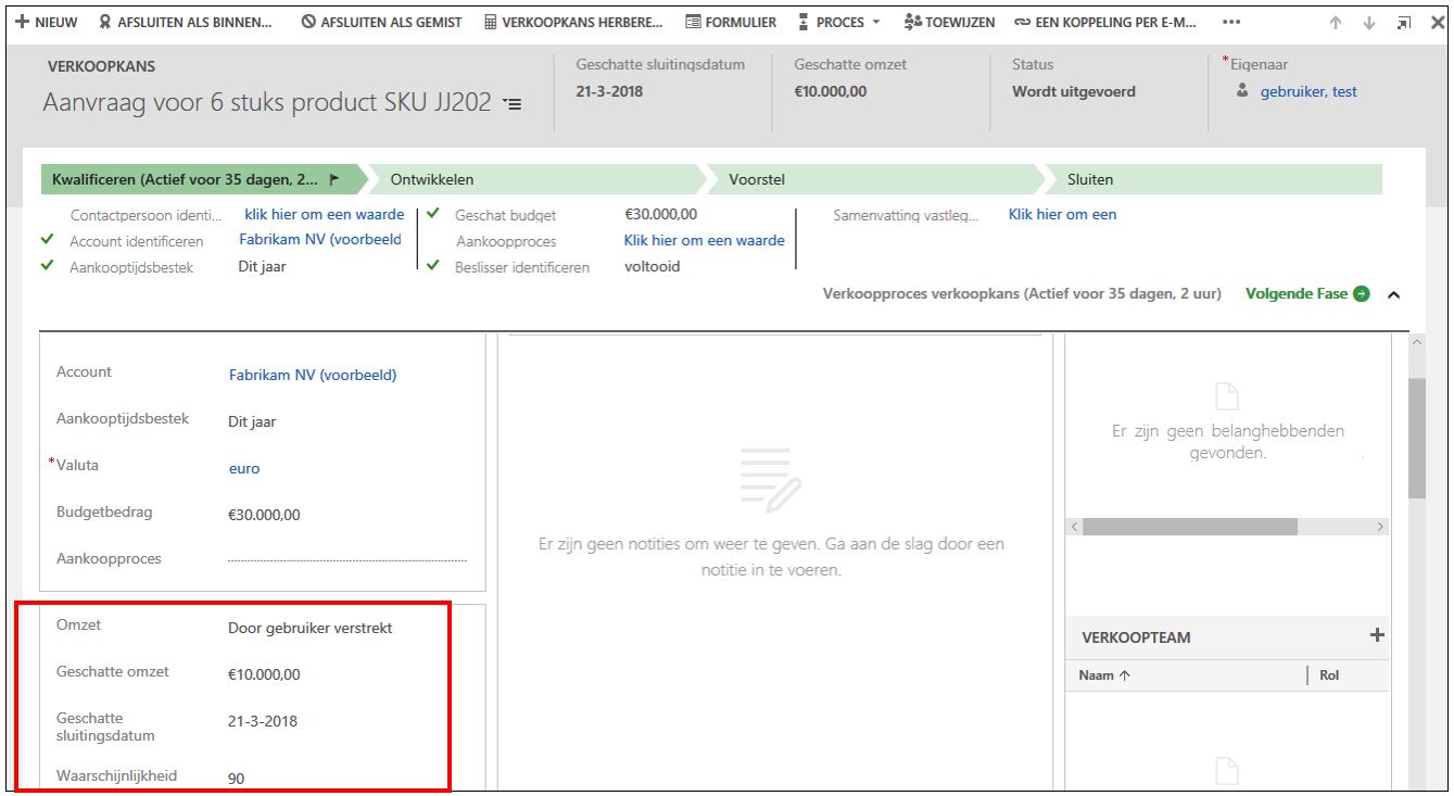 Dynamics 365 crm verkoopproces