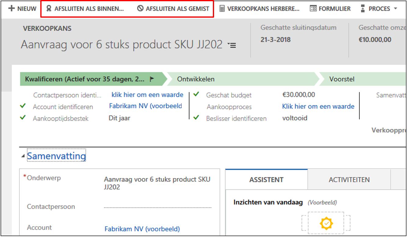 Dynamics 365 crm verkoopproces