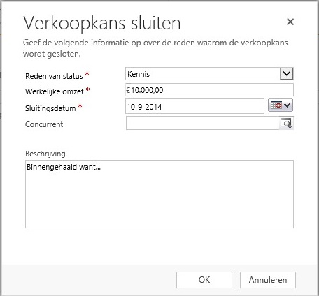 Dynamics 365 crm verkoopproces