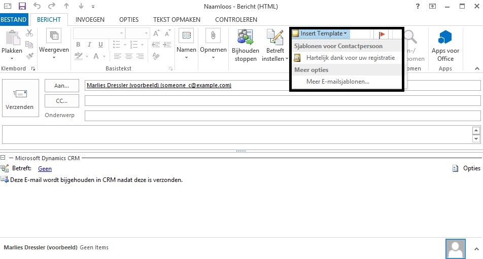 crm e-mail sjablonen