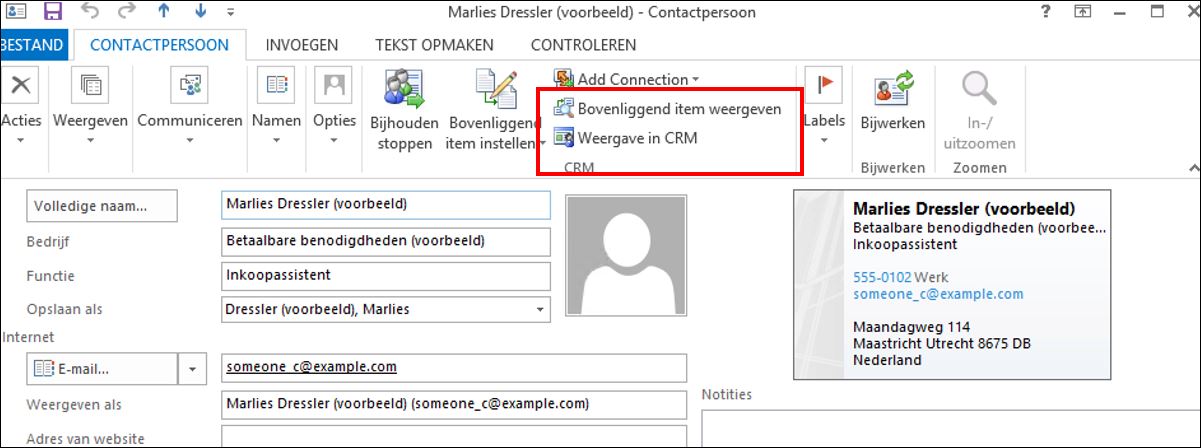 Microsoft Dynamics 365 CRM voor Outlook handleiding