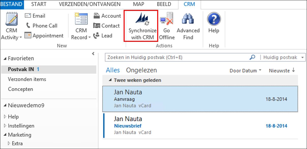 Microsoft Dynamics 365 CRM voor Outlook handleiding