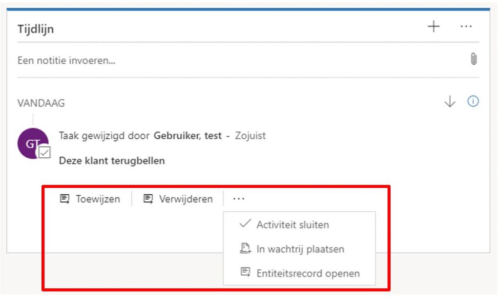 Dynamics 365 CRM tijdlijn