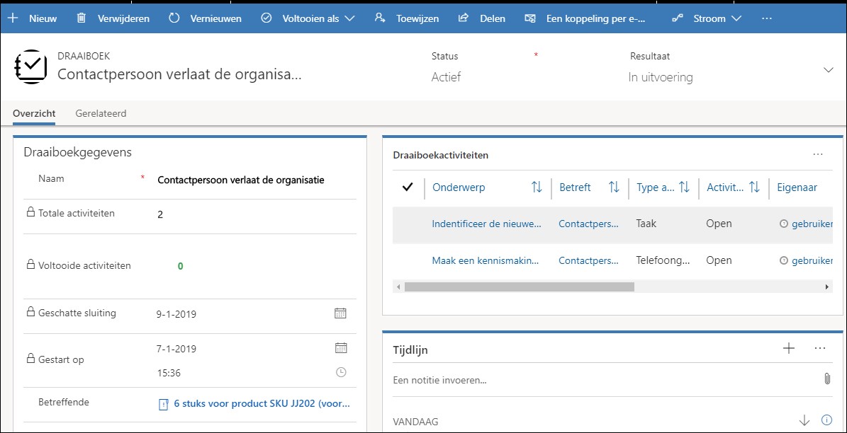 Draaiboeken in Microsoft Dynamics 365 CRM