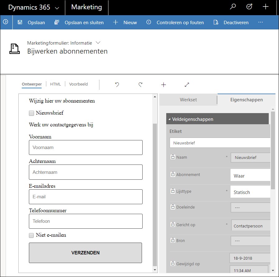 Dynamics 365 voor Marketing