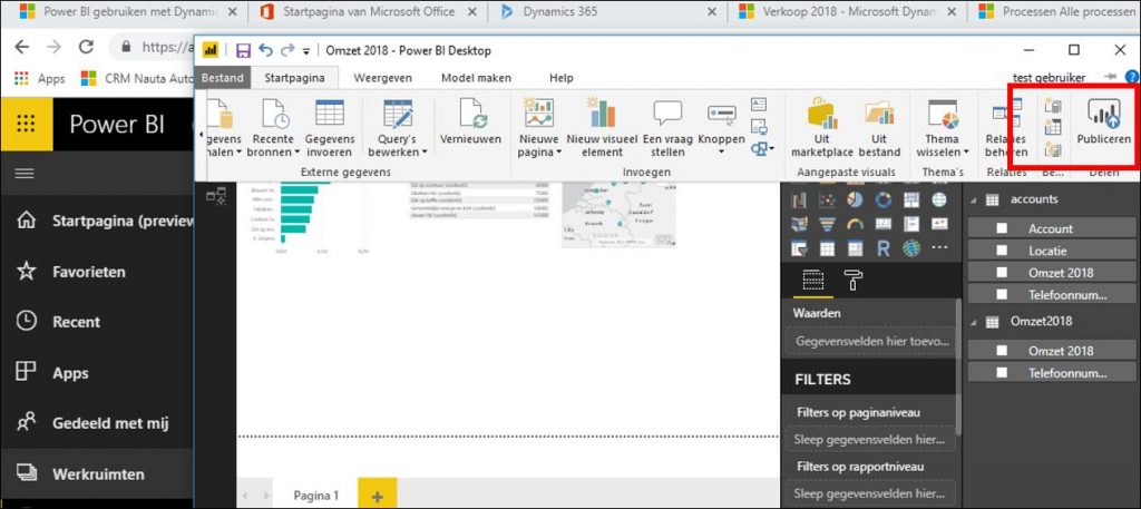 power bi publiceren