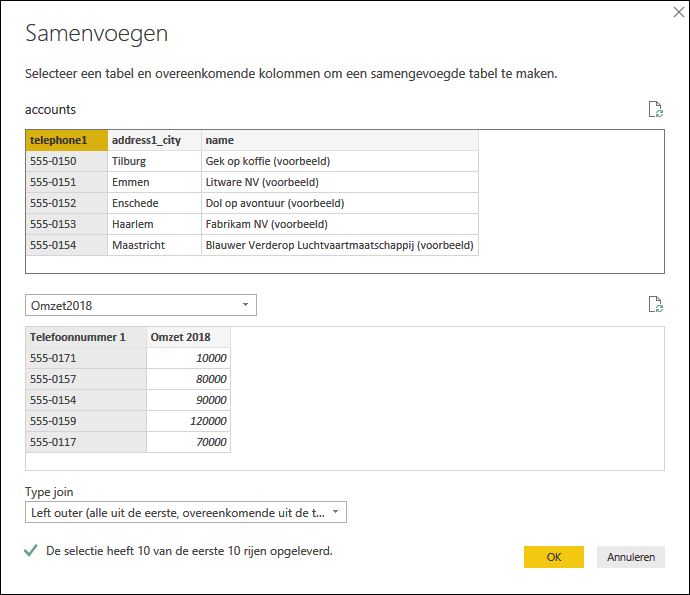 power bi query's samenvoegen