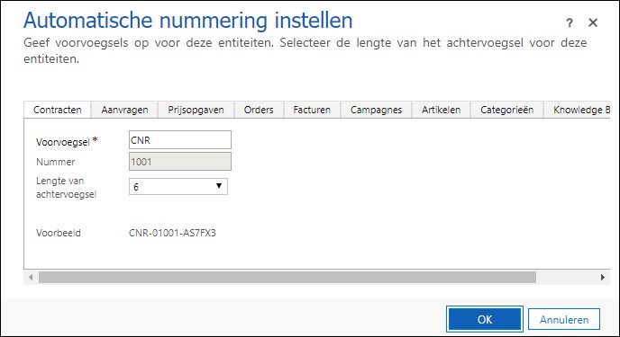 Automatische nummering in Dynamics 365 crm