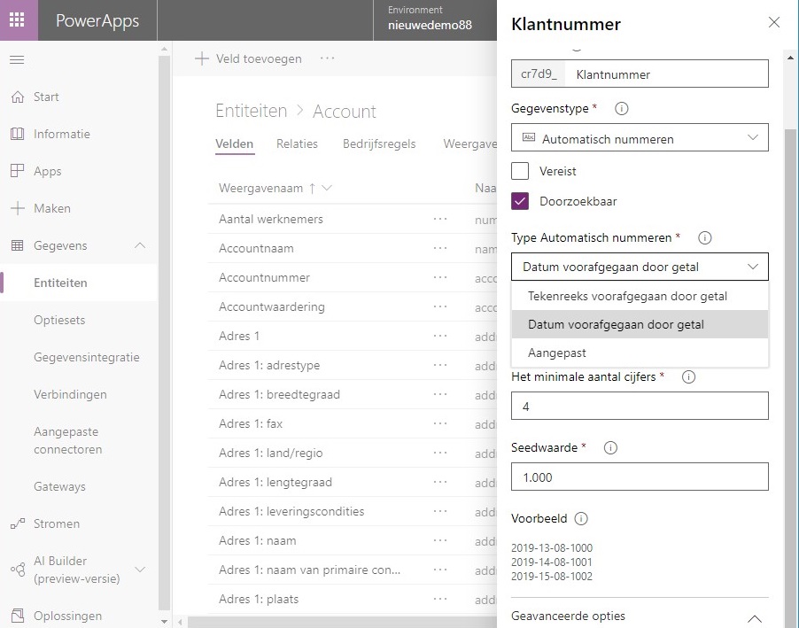 automatische nummering in Dynamics 365 CRM