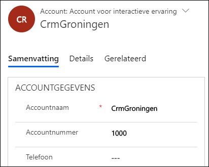 account met een automatisch nummer