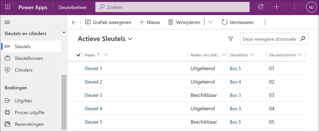 Sleutelbeheer software als power app. Groningen, Drachten, Heerenveen, Leeuwarden, Delfzijl, Assen, Zwolle.